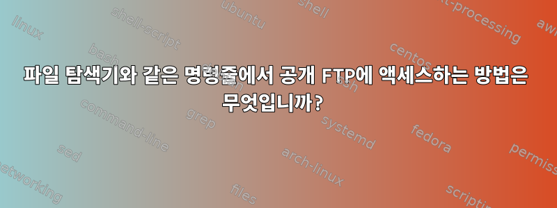 파일 탐색기와 같은 명령줄에서 공개 FTP에 액세스하는 방법은 무엇입니까?