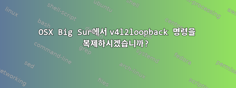 OSX Big Sur에서 v4l2loopback 명령을 복제하시겠습니까?