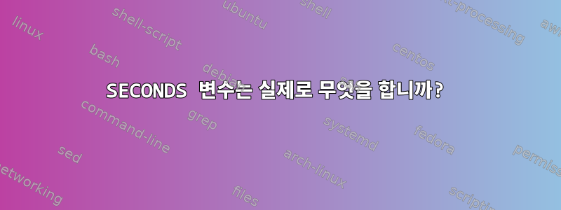 SECONDS 변수는 실제로 무엇을 합니까?