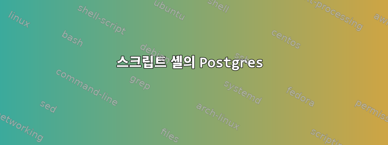 스크립트 셸의 Postgres