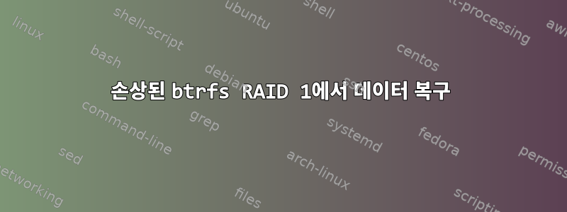 손상된 btrfs RAID 1에서 데이터 복구