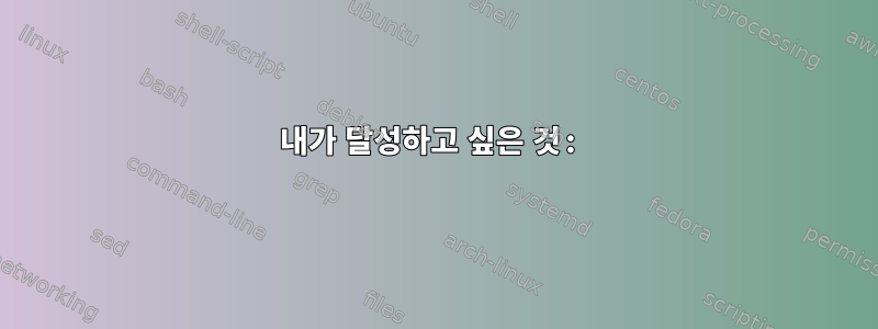 내가 달성하고 싶은 것: