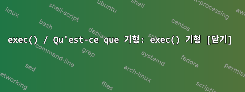 exec() / Qu'est-ce que 기형: exec() 기형 [닫기]