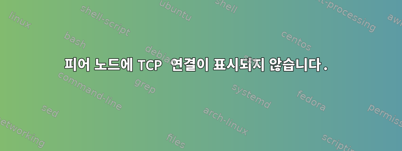 피어 노드에 TCP 연결이 표시되지 않습니다.