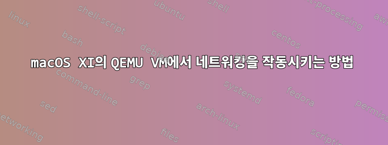 macOS XI의 QEMU VM에서 네트워킹을 작동시키는 방법