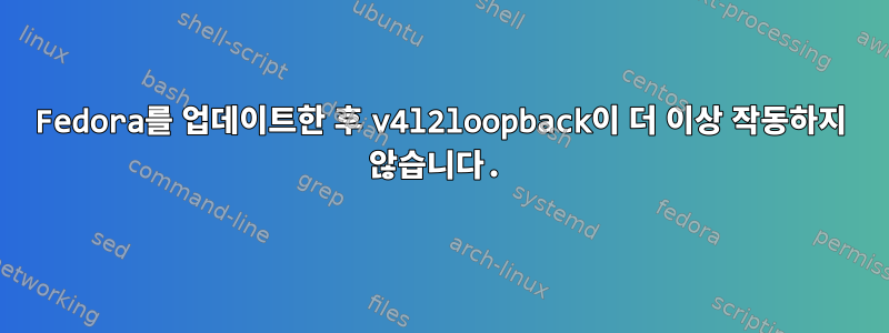 Fedora를 업데이트한 후 v4l2loopback이 더 이상 작동하지 않습니다.