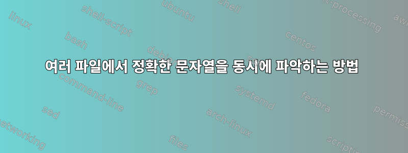 여러 파일에서 정확한 문자열을 동시에 파악하는 방법