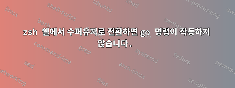 zsh 쉘에서 수퍼유저로 전환하면 go 명령이 작동하지 않습니다.