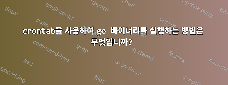 crontab을 사용하여 go 바이너리를 실행하는 방법은 무엇입니까?