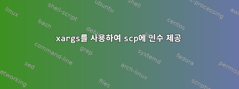 xargs를 사용하여 scp에 인수 제공