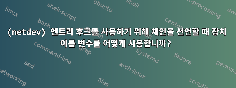 (netdev) 엔트리 후크를 사용하기 위해 체인을 선언할 때 장치 이름 변수를 어떻게 사용합니까?