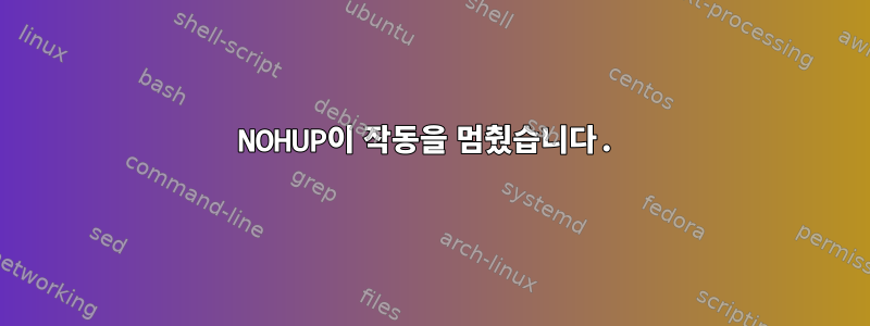 NOHUP이 작동을 멈췄습니다.