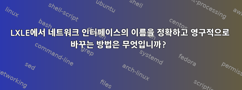 LXLE에서 네트워크 인터페이스의 이름을 정확하고 영구적으로 바꾸는 방법은 무엇입니까?