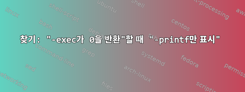 찾기: "-exec가 0을 반환"할 때 "-printf만 표시"