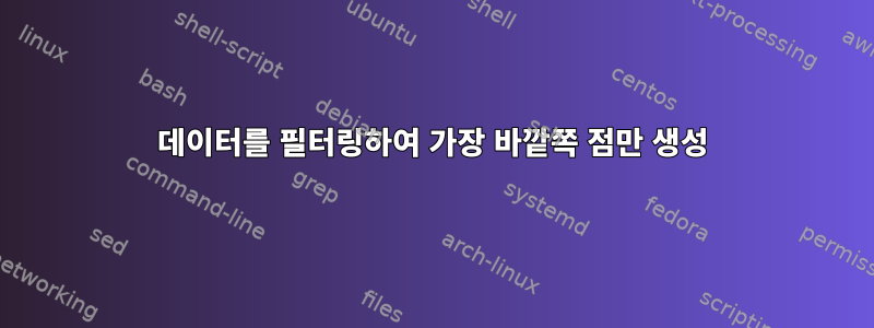 데이터를 필터링하여 가장 바깥쪽 점만 생성