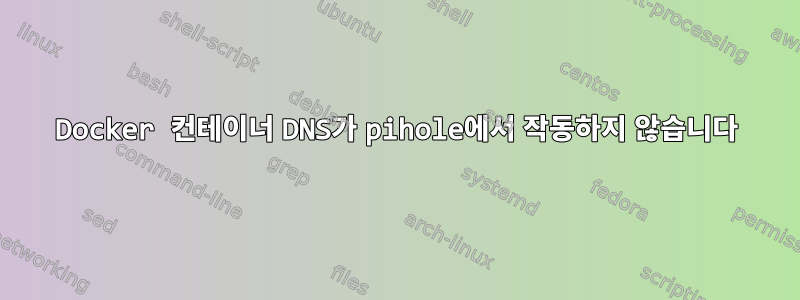 Docker 컨테이너 DNS가 pihole에서 작동하지 않습니다