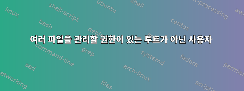 여러 파일을 관리할 권한이 있는 루트가 아닌 사용자