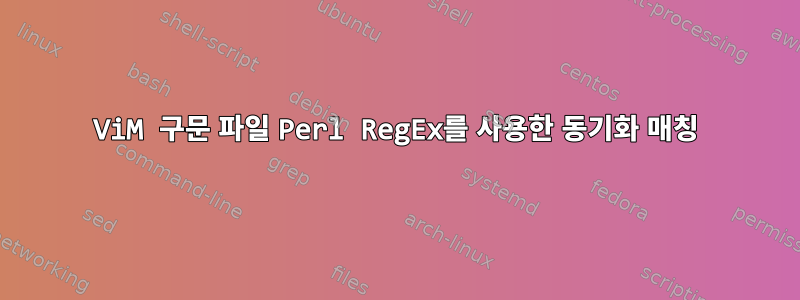 ViM 구문 파일 Perl RegEx를 사용한 동기화 매칭