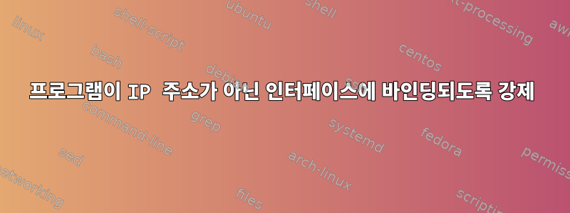 프로그램이 IP 주소가 아닌 인터페이스에 바인딩되도록 강제