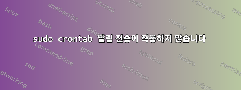 sudo crontab 알림 전송이 작동하지 않습니다