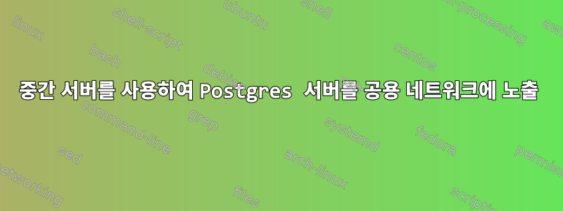 중간 서버를 사용하여 Postgres 서버를 공용 네트워크에 노출