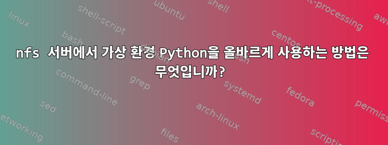 nfs 서버에서 가상 환경 Python을 올바르게 사용하는 방법은 무엇입니까?