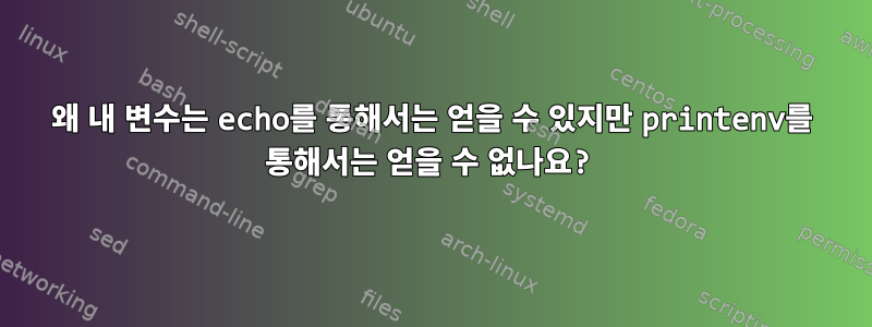 왜 내 변수는 echo를 통해서는 얻을 수 있지만 printenv를 통해서는 얻을 수 없나요?