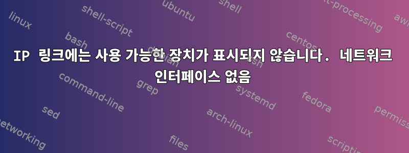 IP 링크에는 사용 가능한 장치가 표시되지 않습니다. 네트워크 인터페이스 없음