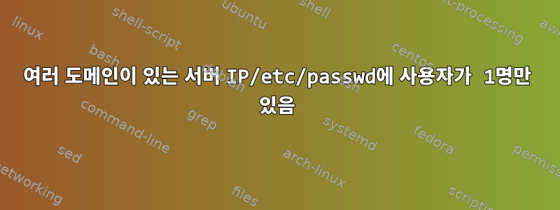 여러 도메인이 있는 서버 IP/etc/passwd에 사용자가 1명만 있음