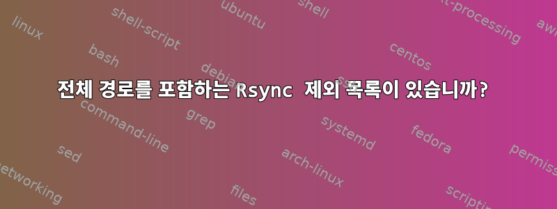 전체 경로를 포함하는 Rsync 제외 목록이 있습니까?