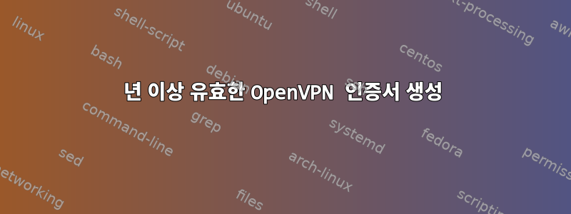 1년 이상 유효한 OpenVPN 인증서 생성