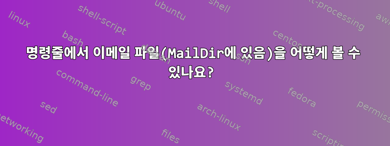 명령줄에서 이메일 파일(MailDir에 있음)을 어떻게 볼 수 있나요?