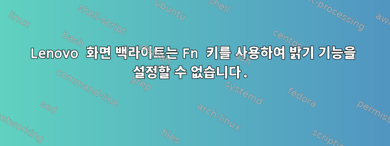 Lenovo 화면 백라이트는 Fn 키를 사용하여 밝기 기능을 설정할 수 없습니다.