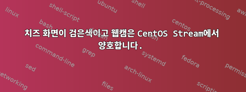 치즈 화면이 검은색이고 웹캠은 CentOS Stream에서 양호합니다.