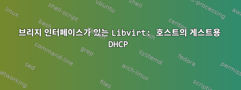 브리지 인터페이스가 있는 Libvirt: 호스트의 게스트용 DHCP