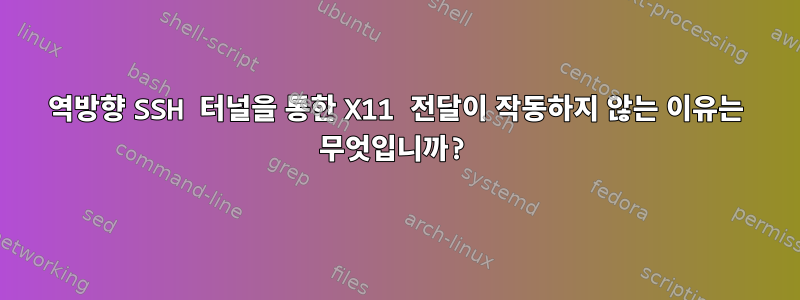 역방향 SSH 터널을 통한 X11 전달이 작동하지 않는 이유는 무엇입니까?