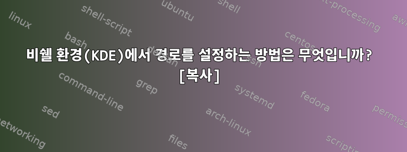 비쉘 환경(KDE)에서 경로를 설정하는 방법은 무엇입니까? [복사]