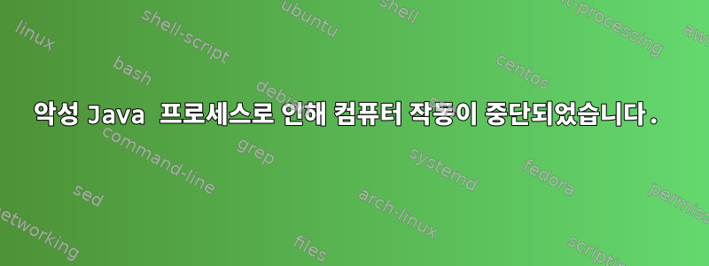 악성 Java 프로세스로 인해 컴퓨터 작동이 중단되었습니다.