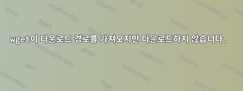 wget이 다운로드 경로를 가져오지만 다운로드하지 않습니다.