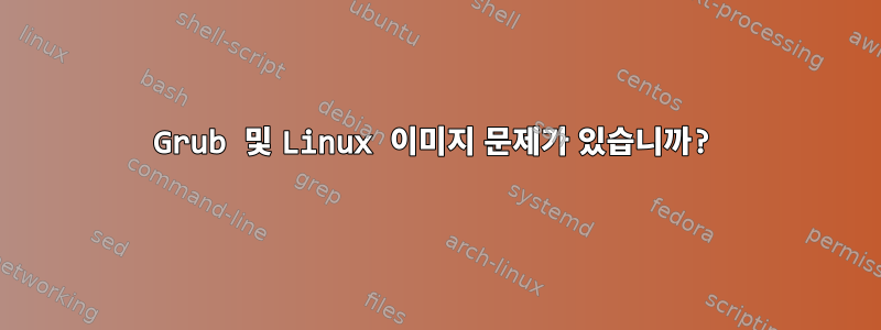 Grub 및 Linux 이미지 문제가 있습니까?