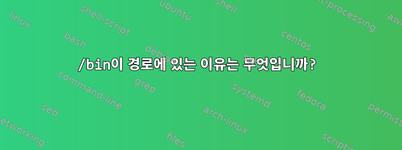 /bin이 경로에 있는 이유는 무엇입니까?