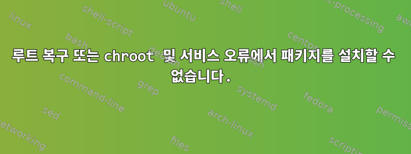 루트 복구 또는 chroot 및 서비스 오류에서 패키지를 설치할 수 없습니다.