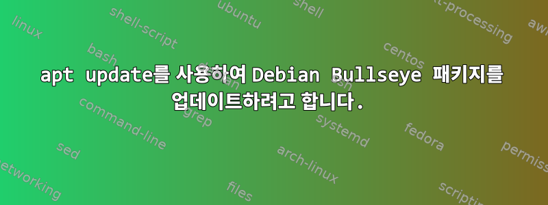 apt update를 사용하여 Debian Bullseye 패키지를 업데이트하려고 합니다.