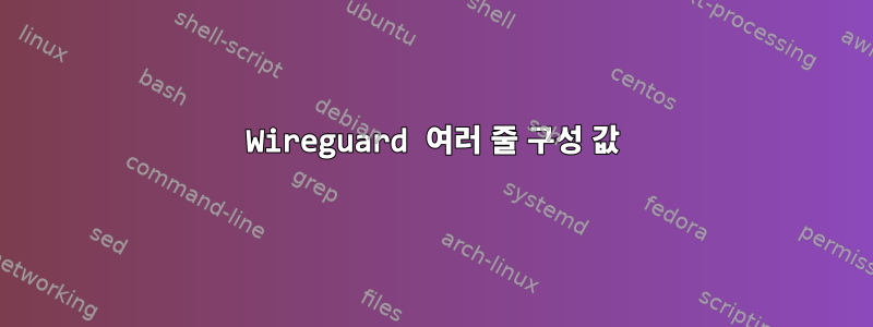 Wireguard 여러 줄 구성 값