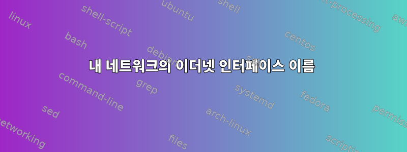 내 네트워크의 이더넷 인터페이스 이름