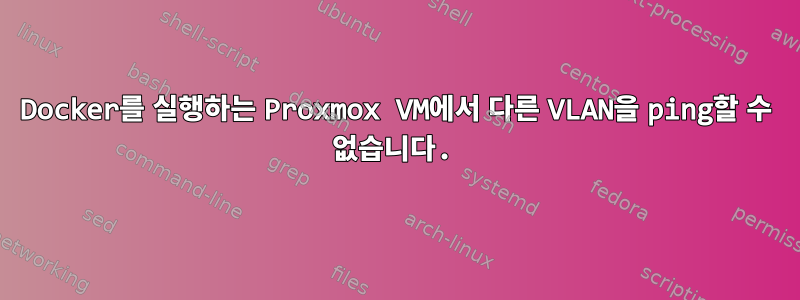 Docker를 실행하는 Proxmox VM에서 다른 VLAN을 ping할 수 없습니다.