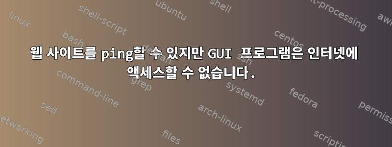 웹 사이트를 ping할 수 있지만 GUI 프로그램은 인터넷에 액세스할 수 없습니다.