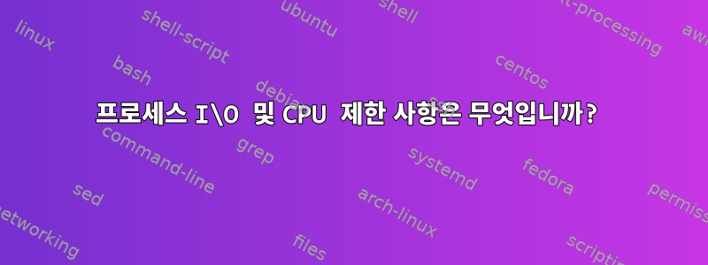 프로세스 I\O 및 CPU 제한 사항은 무엇입니까?