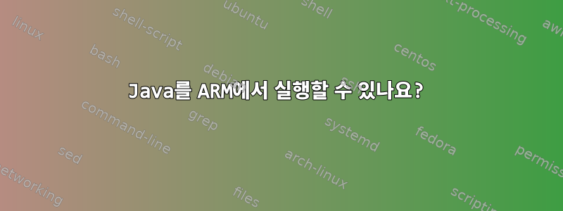 Java를 ARM에서 실행할 수 있나요?