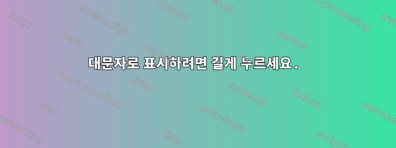 대문자로 표시하려면 길게 누르세요.